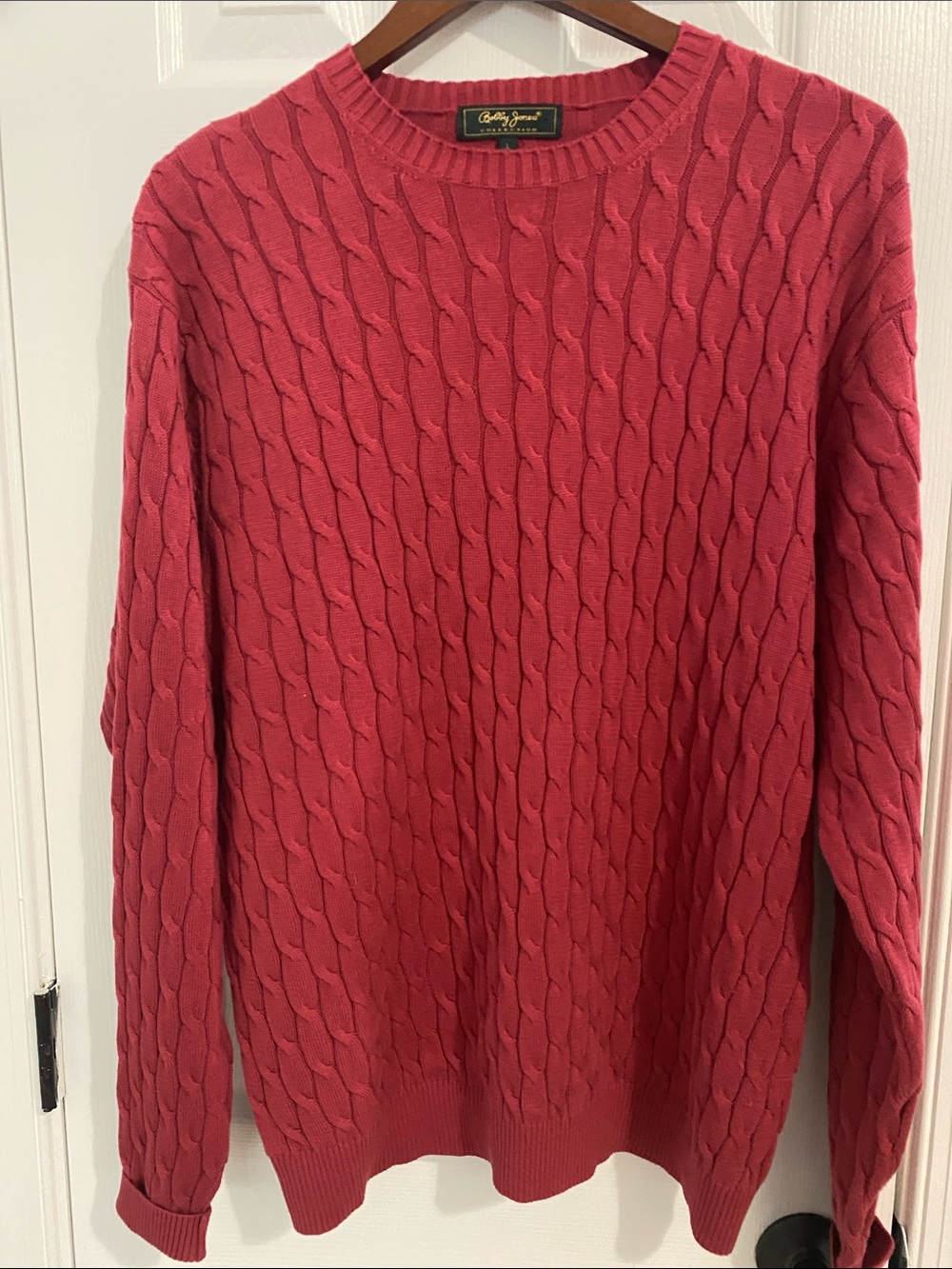 Bobby Jones Men's Cable Crewneck Sweater - Rose Red